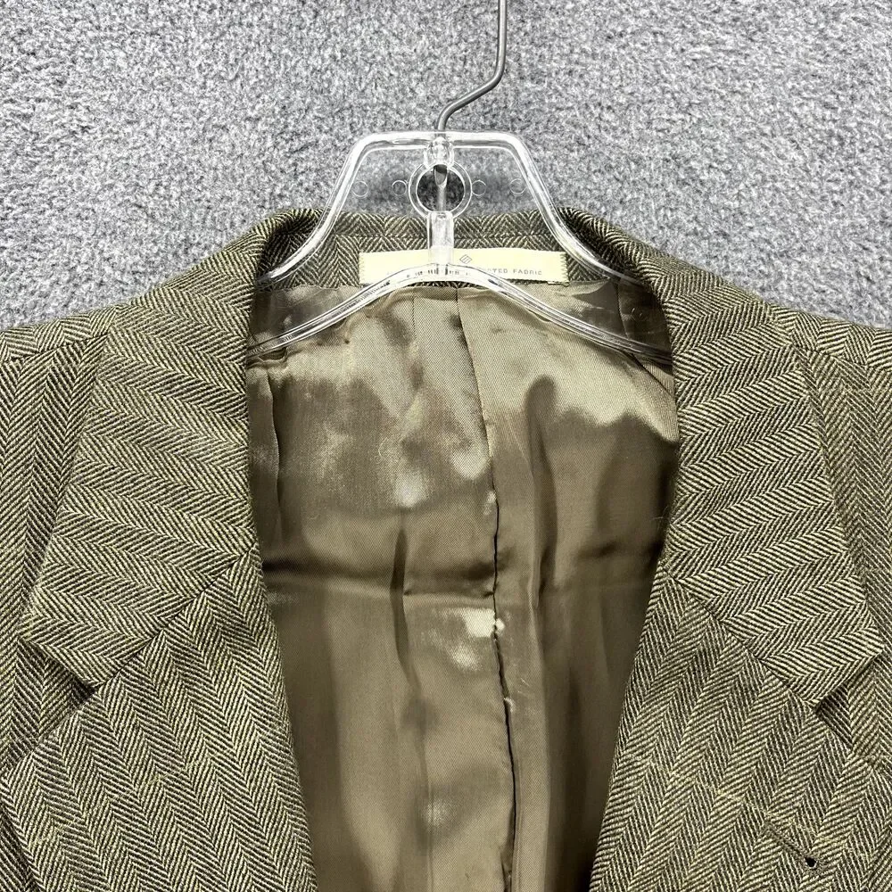 Joseph Abboud Suit Jacket Mens 42R‎ Brown Plaid Wool Two Button Coat Blazer
